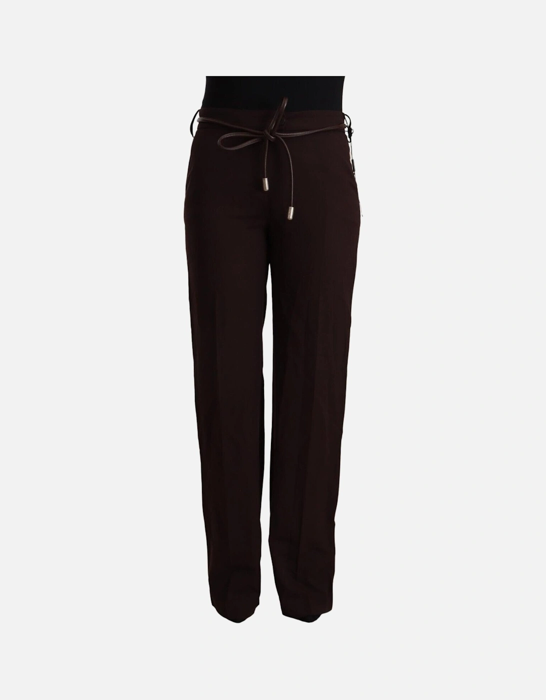 PAN72124 Brown Straight Leg Pants Women - Black Jeans, 4 of 3