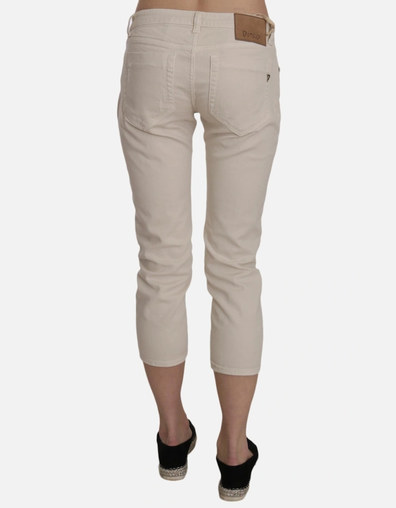 Cropped Jeans PAN70211 Women - Beige Jeans