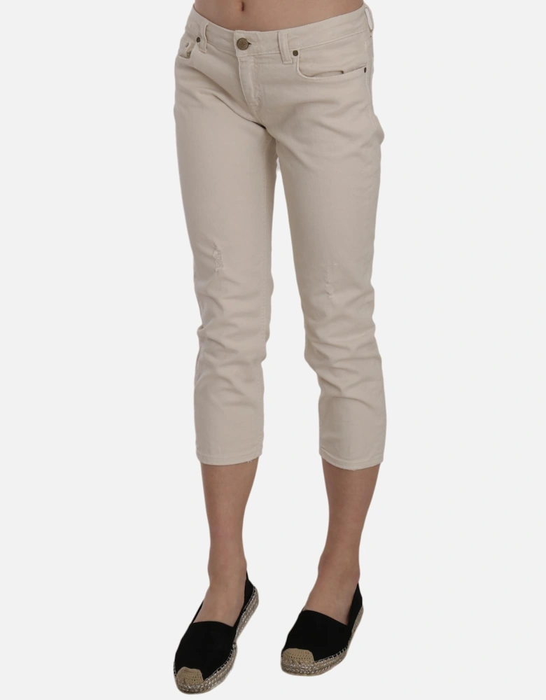 Cropped Jeans PAN70211 Women - Beige Jeans