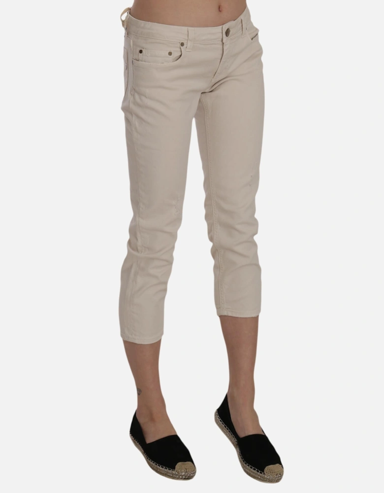 Cropped Jeans PAN70211 Women - Beige Jeans