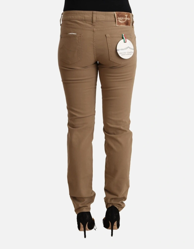 PAN72117 Slim Fit Brown Jeans Women Jeans