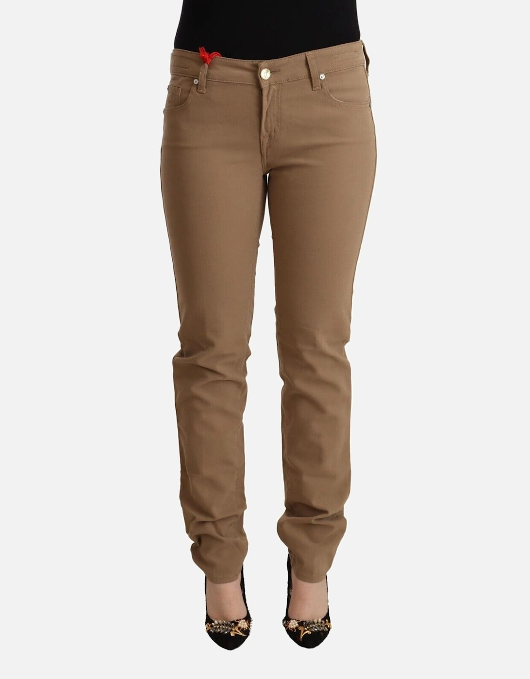 PAN72117 Slim Fit Brown Jeans Women Jeans, 4 of 3