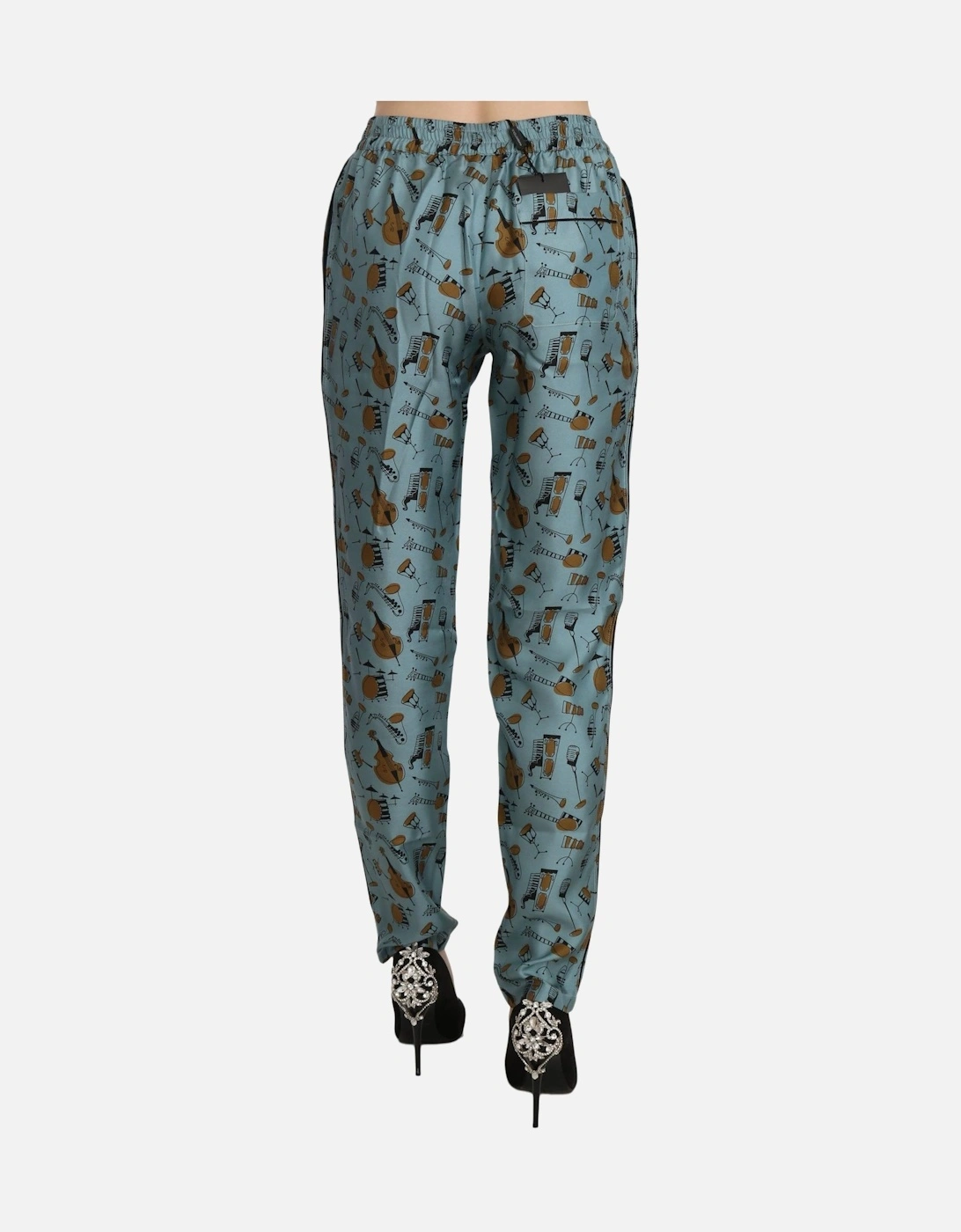 Dolce Gabbana Musical Instruments Print Trousers Women - Blue Jeans
