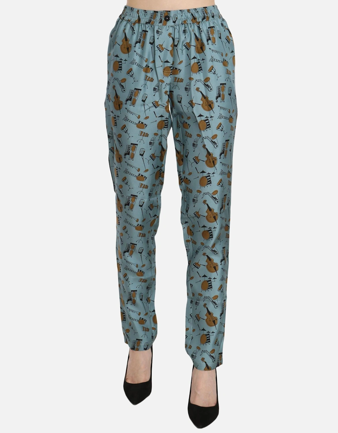 Dolce Gabbana Musical Instruments Print Trousers Women - Blue Jeans, 5 of 4