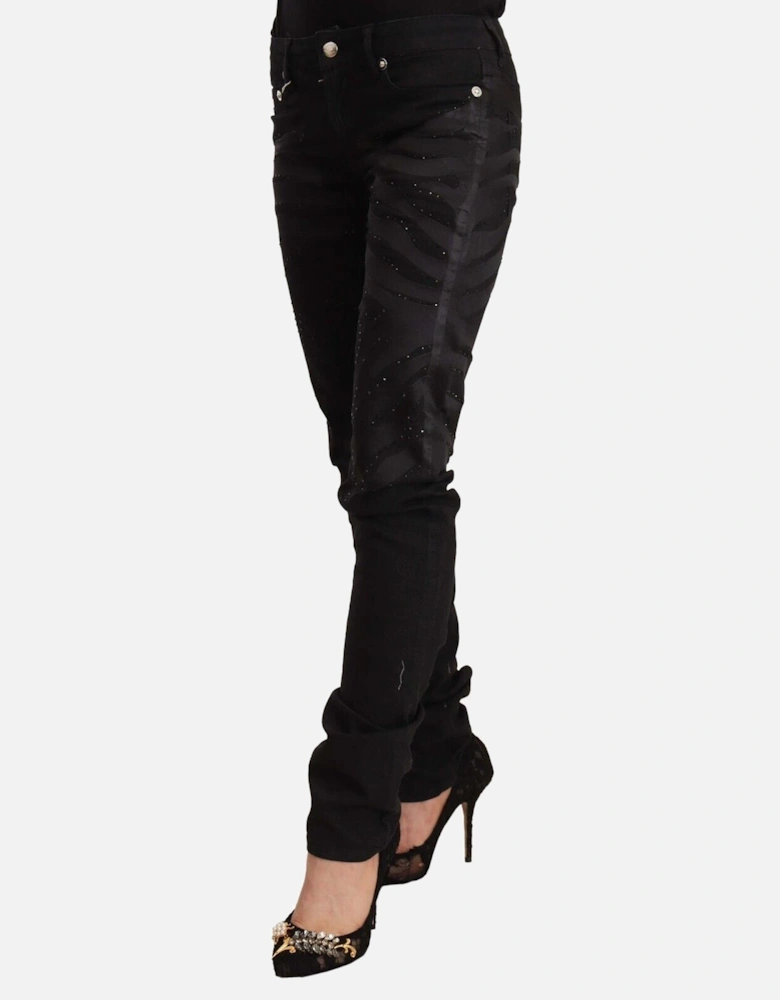 Zebra Print Jeans Slim Fit PAN72207 Women - Black Jeans