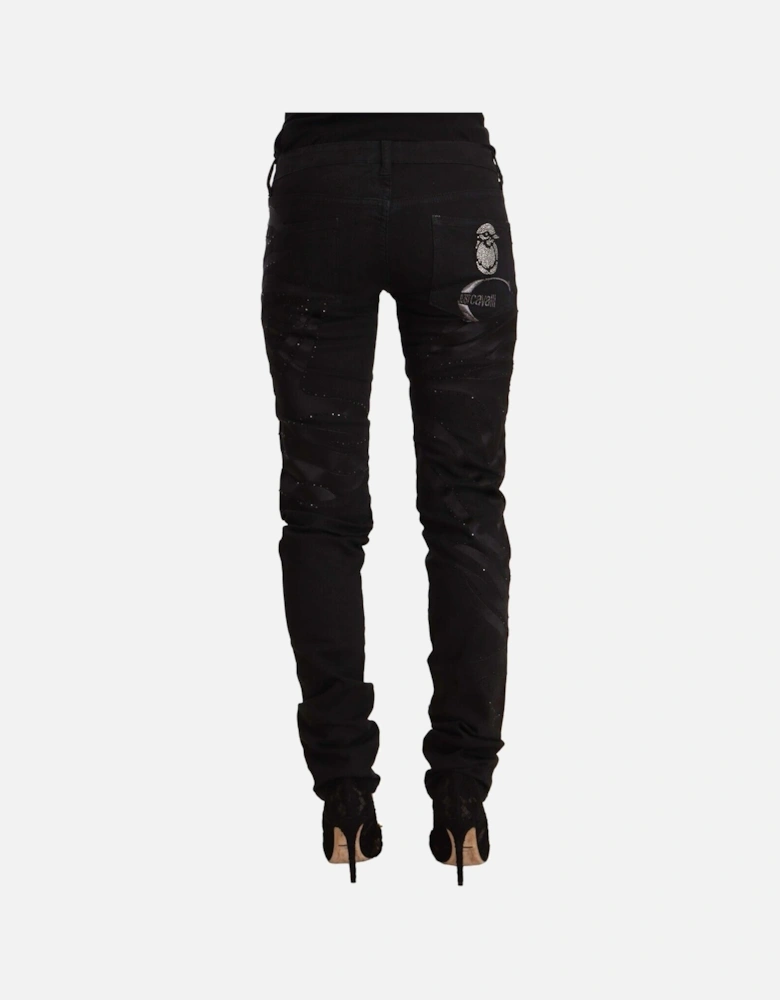 Zebra Print Jeans Slim Fit PAN72207 Women - Black Jeans