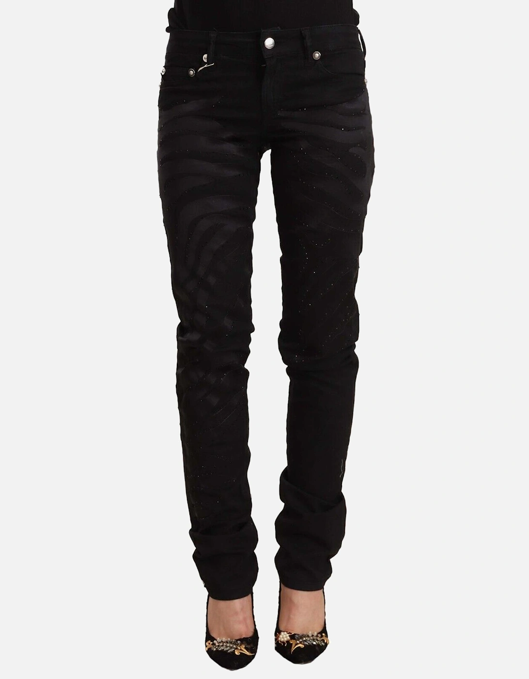 Zebra Print Jeans Slim Fit PAN72207 Women - Black Jeans, 4 of 3