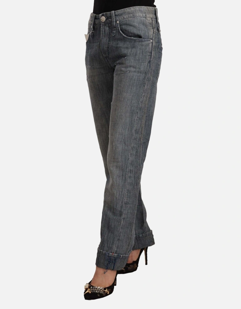 Boyfriend JeansRelaxed FitCuffed Hem Women - Gray Jeans