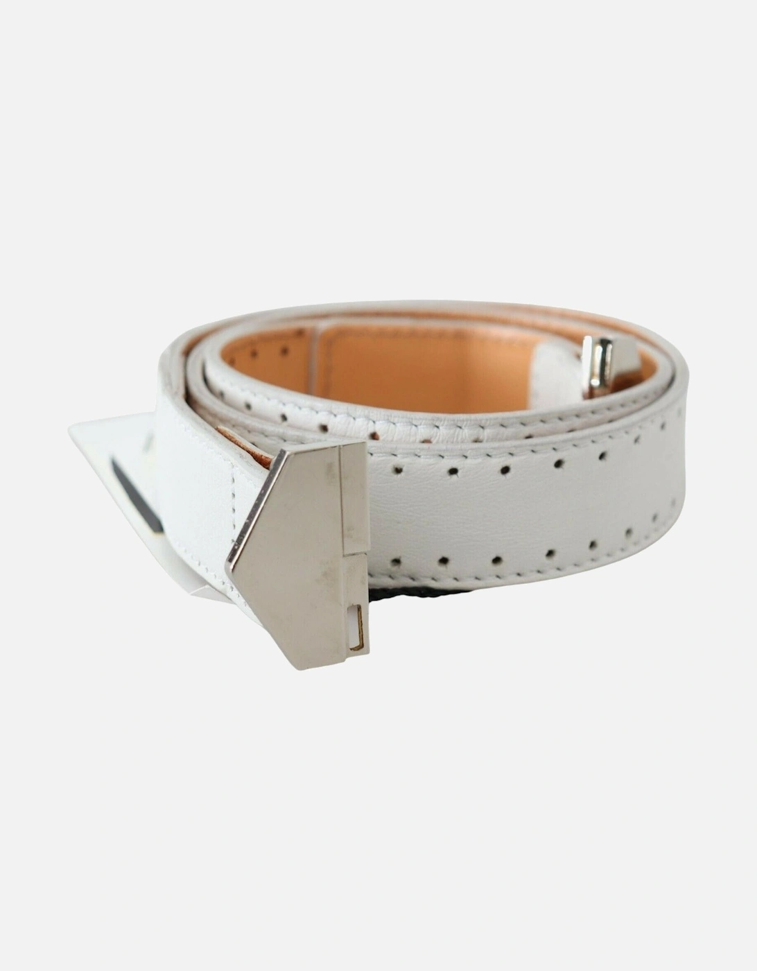 Leather Belt Perforated Design Women - White, 4 of 3