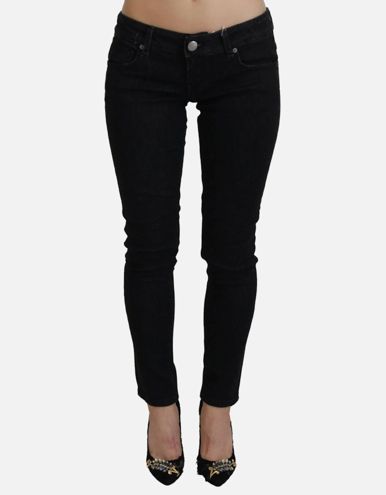 Low Waist Slim Fit Denim Jeans Women - Black Jeans