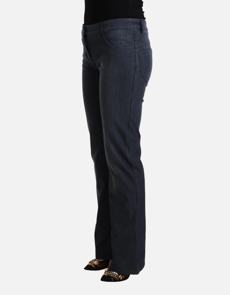 Straight Cut Low Waist Denim Jeans Women - Blue Jeans