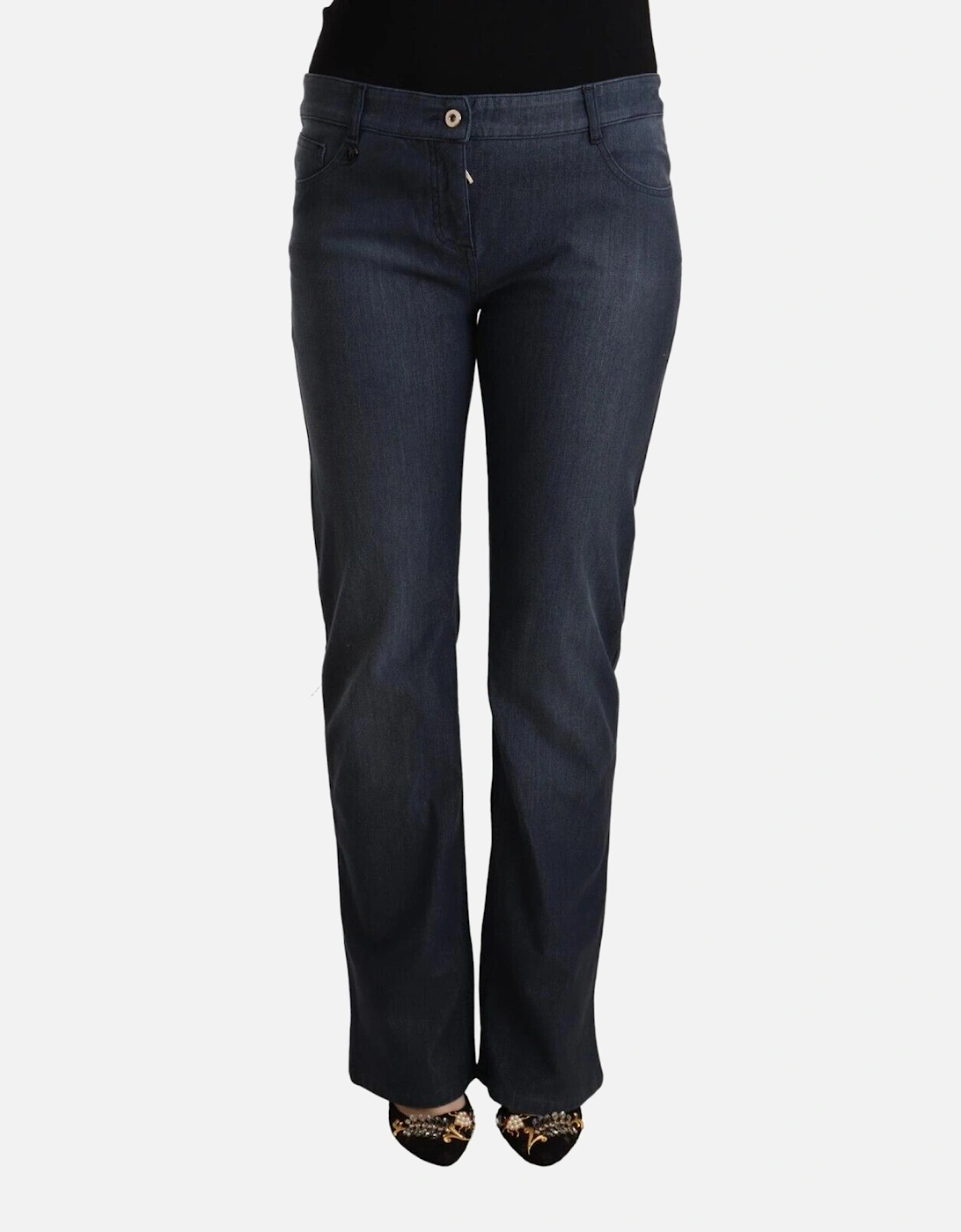 Straight Cut Low Waist Denim Jeans Women - Blue Jeans, 4 of 3