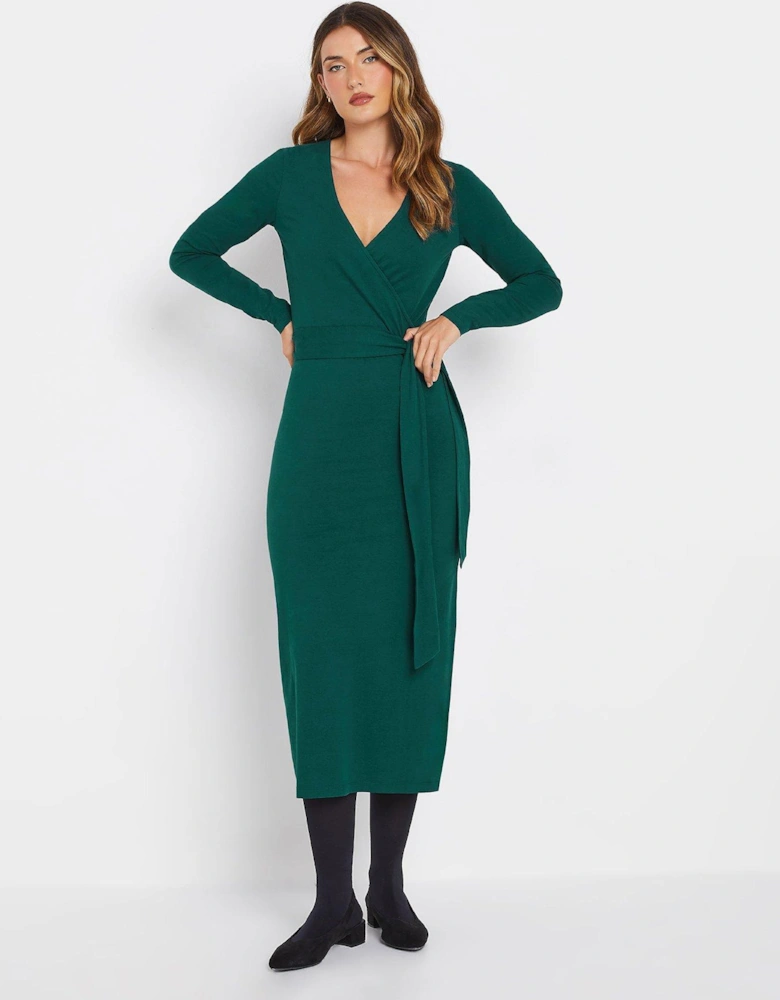 Wrap Midi Dress - Green