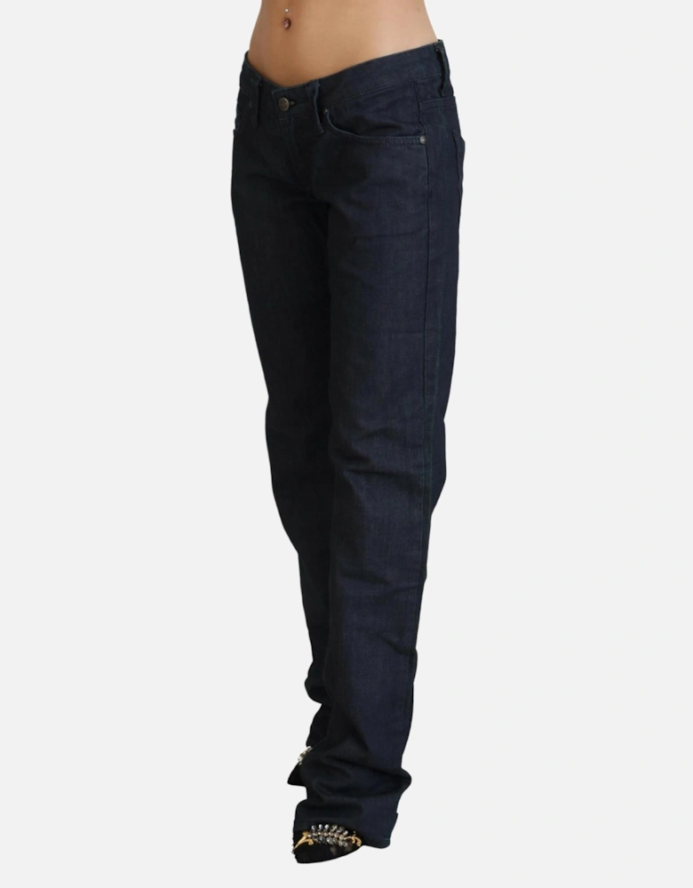 Low Waist Denim Straight Fit Cotton Jeans Women - Blue Jeans