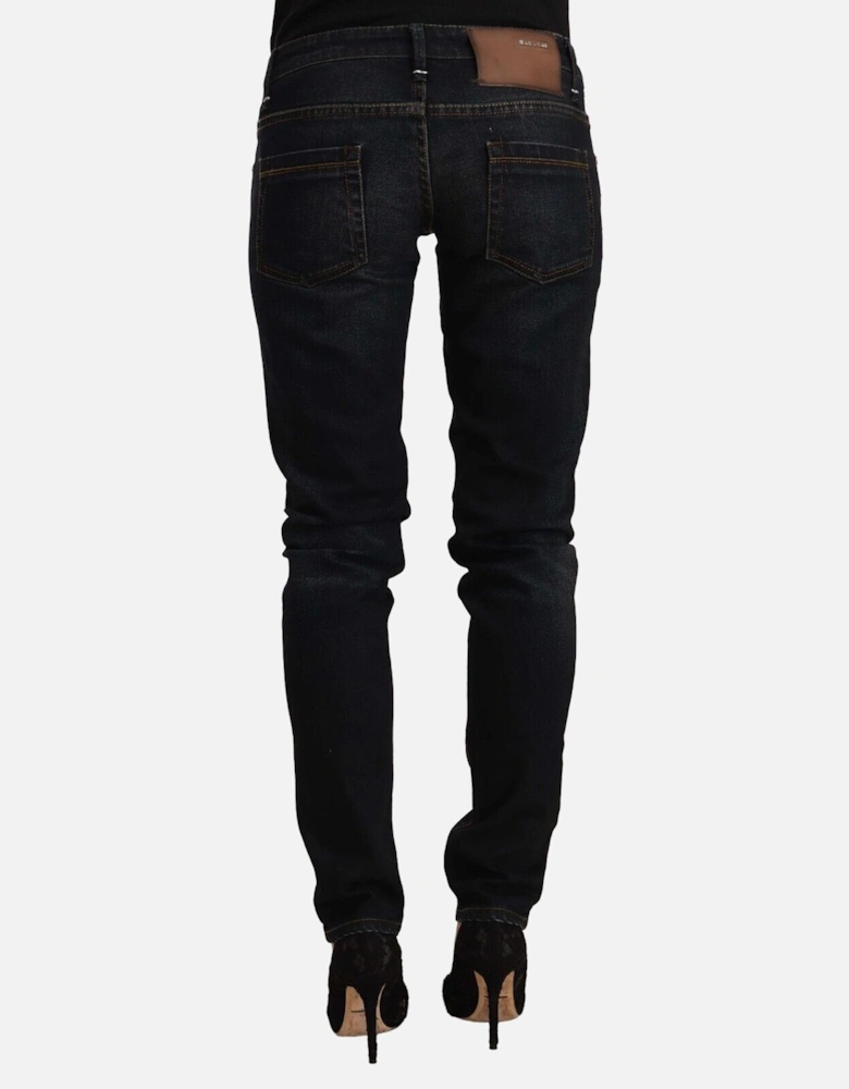 Low Waist Skinny Denim Jeans Women - Black Jeans