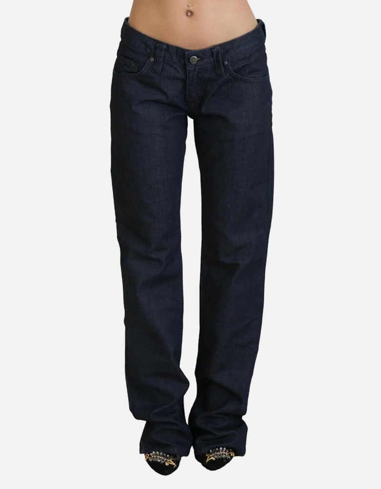 Low Waist Denim Straight Fit Cotton Jeans Women - Blue Jeans