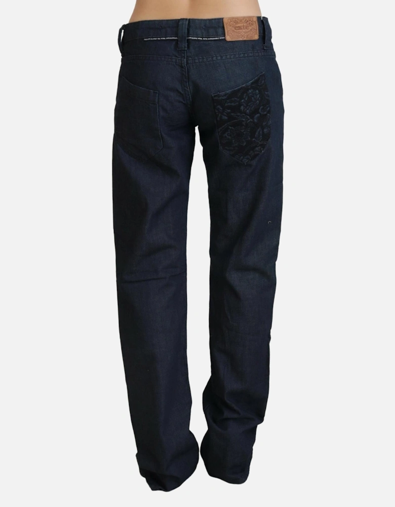 Low Waist Denim Straight Fit Cotton Jeans Women - Blue Jeans