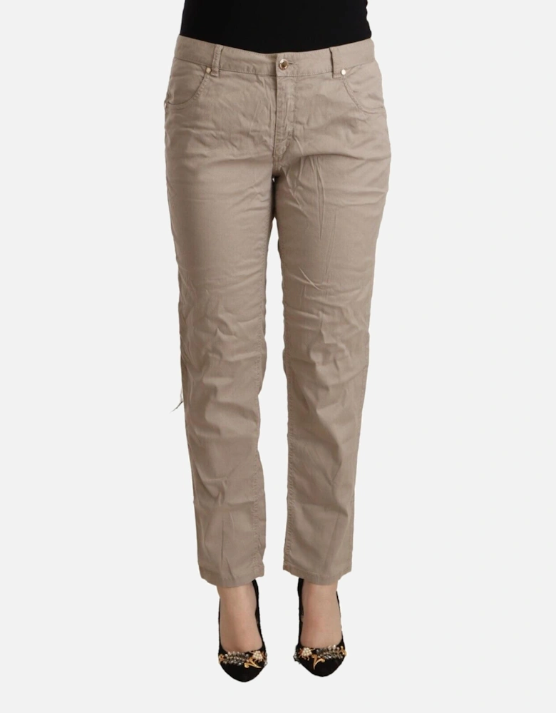 Casual Pants Relaxed Fit Women - Beige Jeans