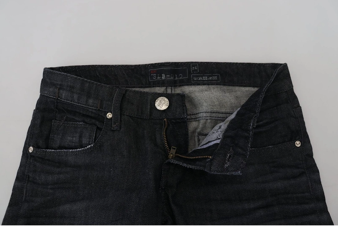 Low Waist Straight Denim Pants Women - Black Jeans