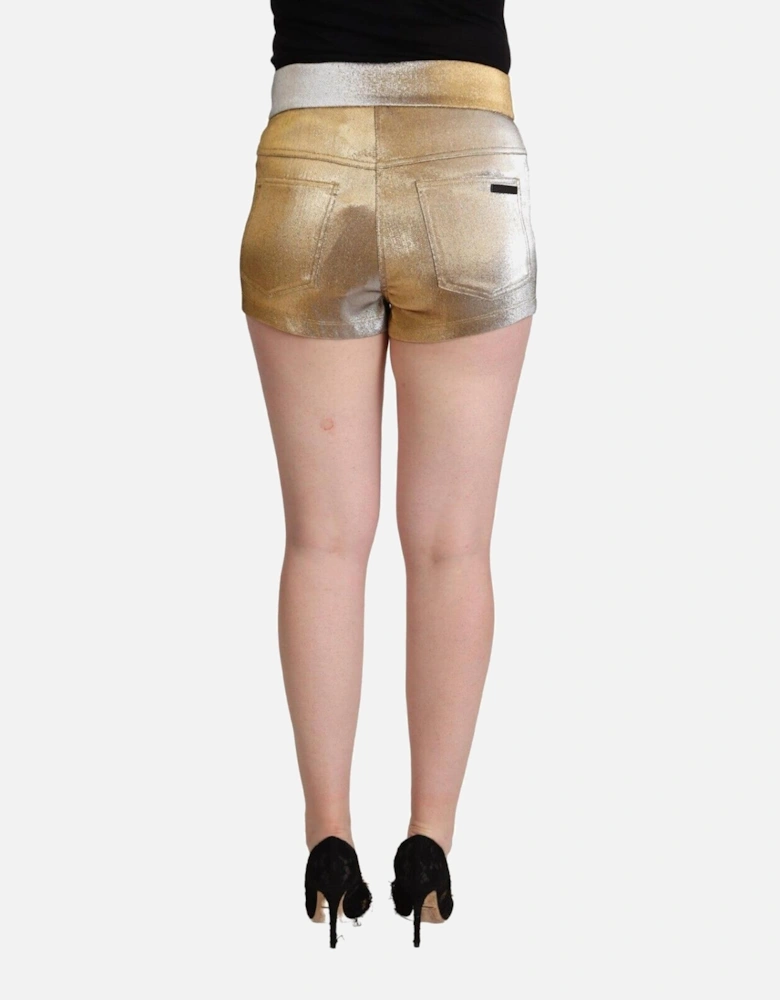 Metallic Gold Shorts High Waisted Women