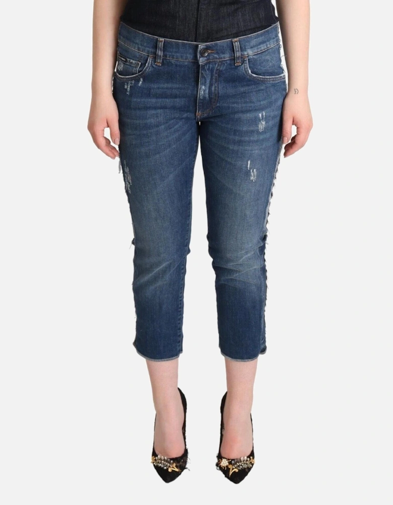 Dolce Gabbana Distressed Denim Jeans Women - Blue Jeans