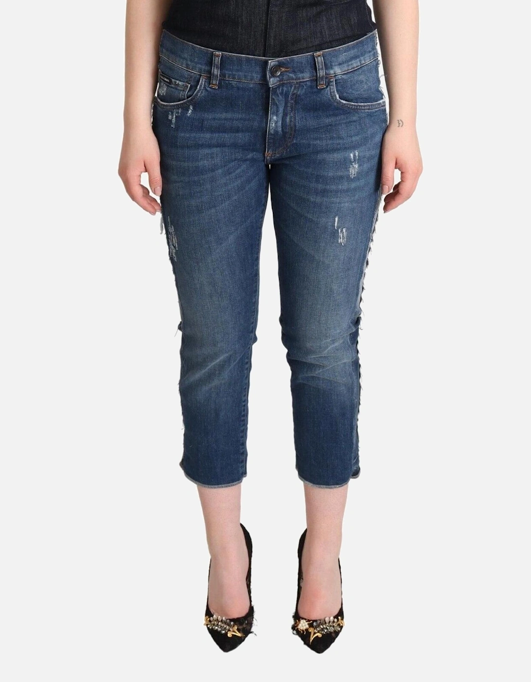 Dolce Gabbana Distressed Denim Jeans Women - Blue Jeans, 4 of 3