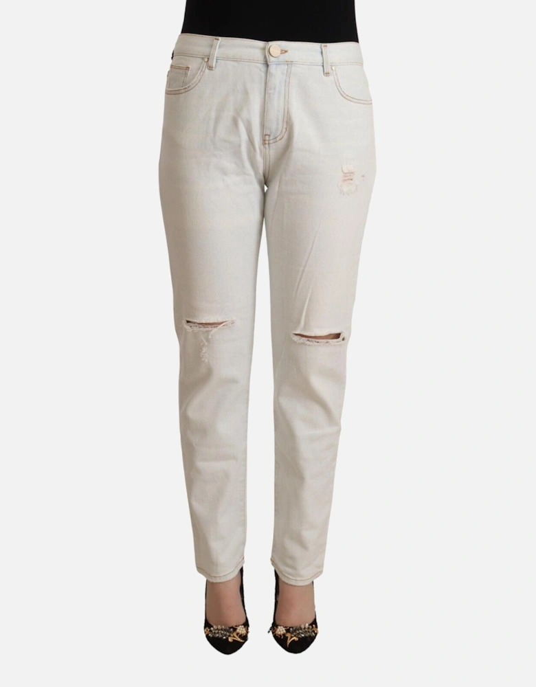 Boyfriend Jeans Ripped Light Wash Women - White Jeans