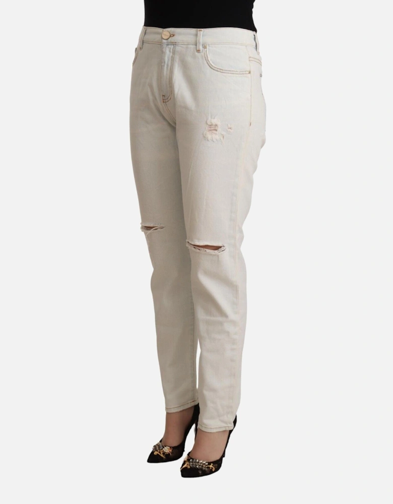 Boyfriend Jeans Ripped Light Wash Women - White Jeans