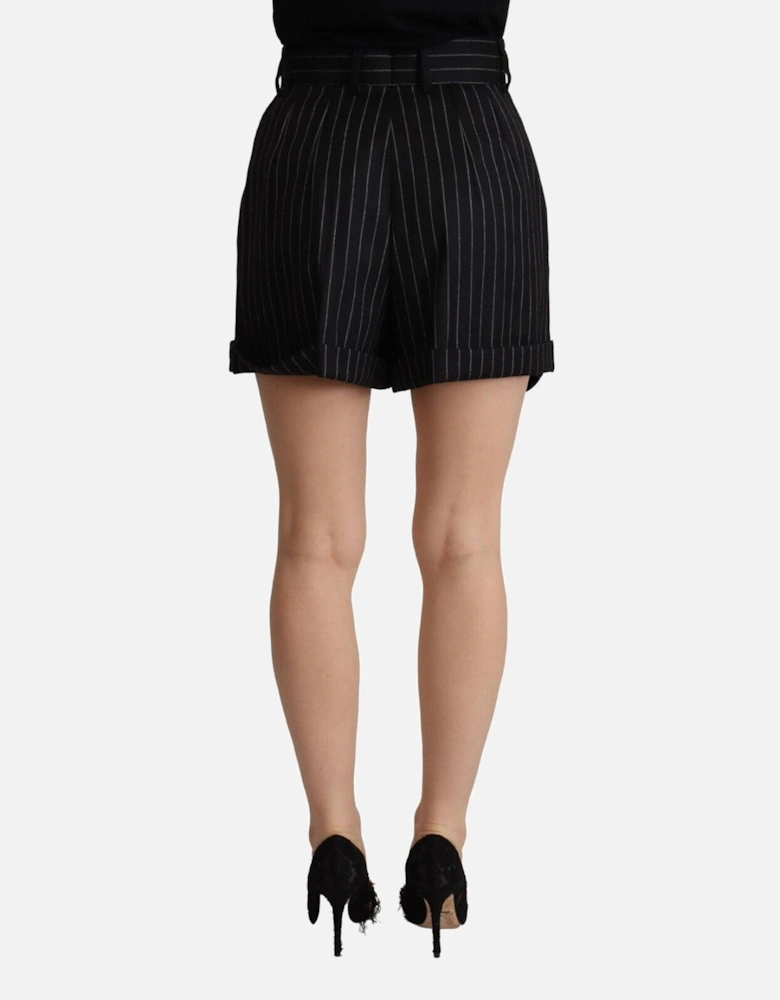 HighWaisted Pinstripe Shorts Women - Blackwhite