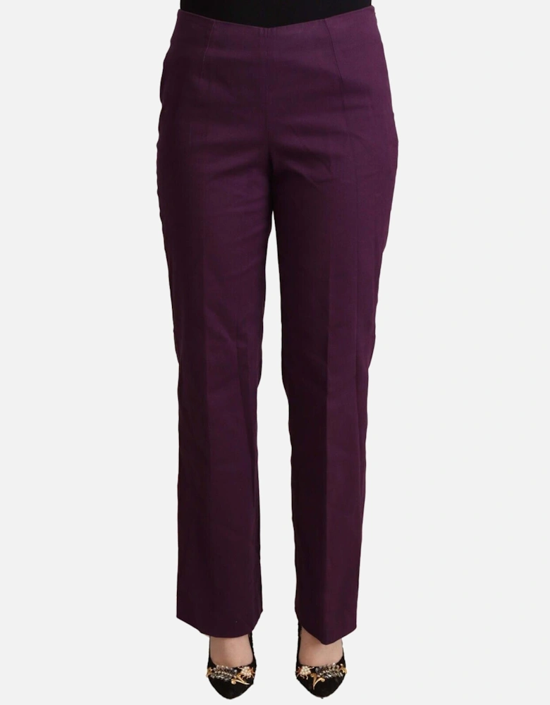 High Waist Tapered Wool-Blend Pants Women - Violet Jeans
