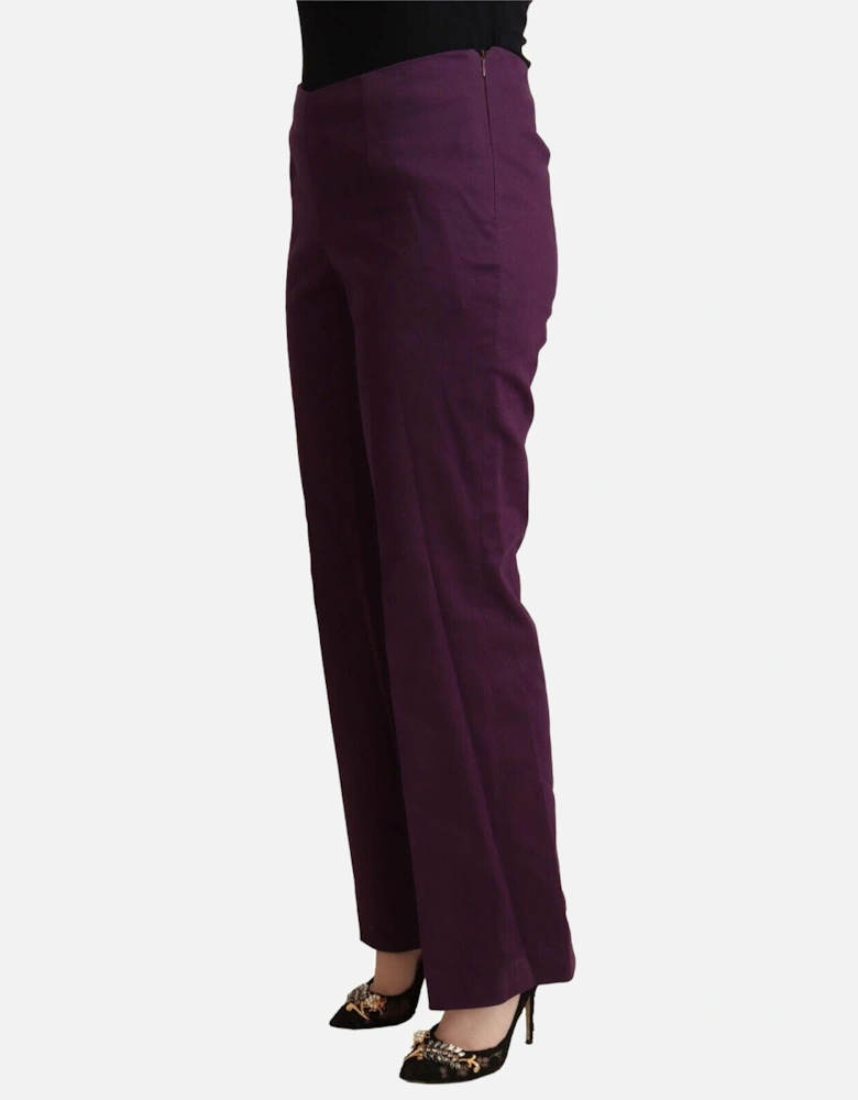 High Waist Tapered Wool-Blend Pants Women - Violet Jeans