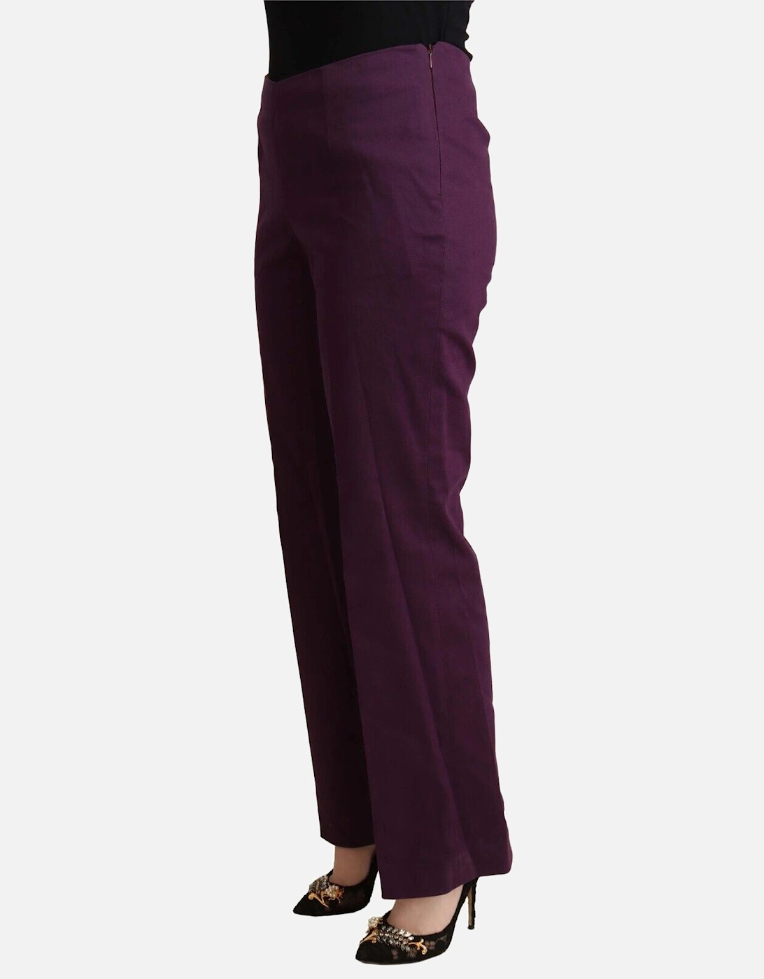 High Waist Tapered Wool-Blend Pants Women - Violet Jeans