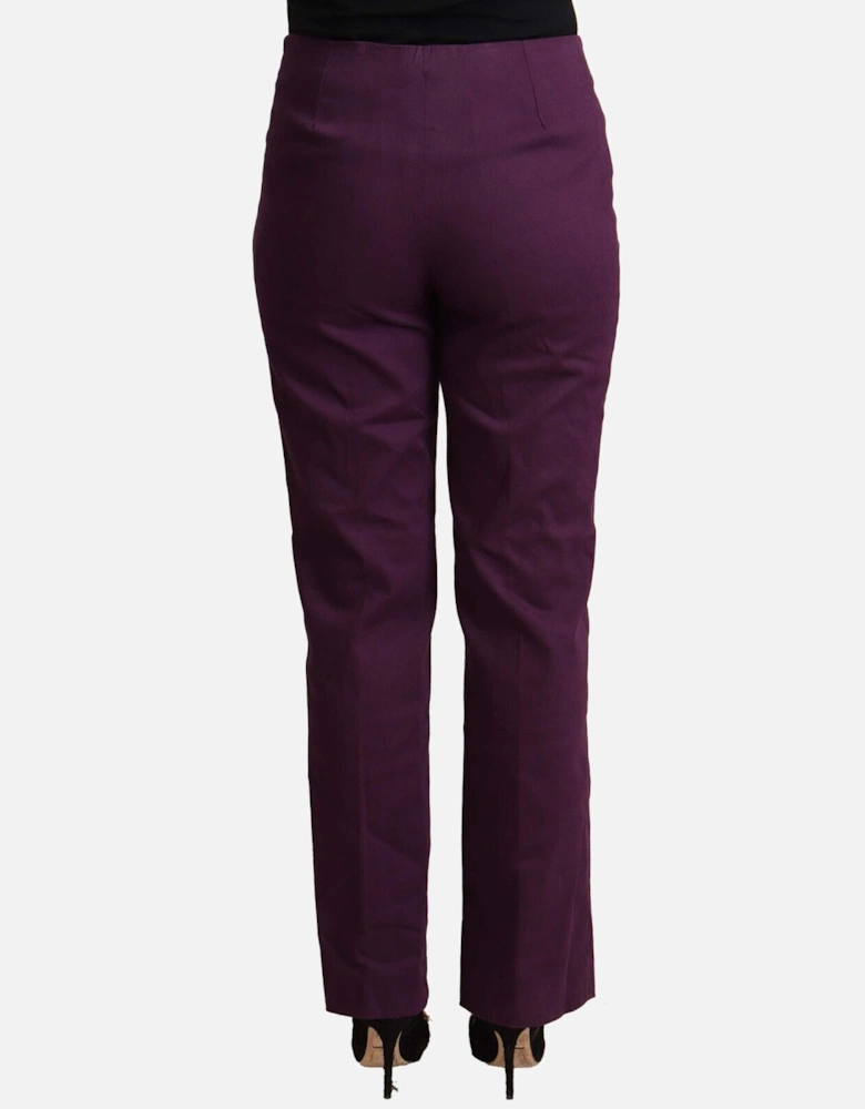 High Waist Tapered Wool-Blend Pants Women - Violet Jeans