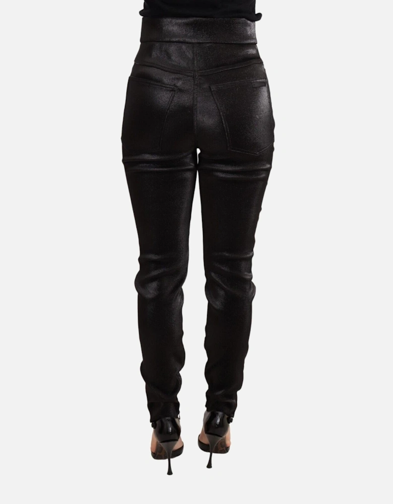 Dolce Gabbana Metallic Trousers PAN71900 Women - Black Jeans