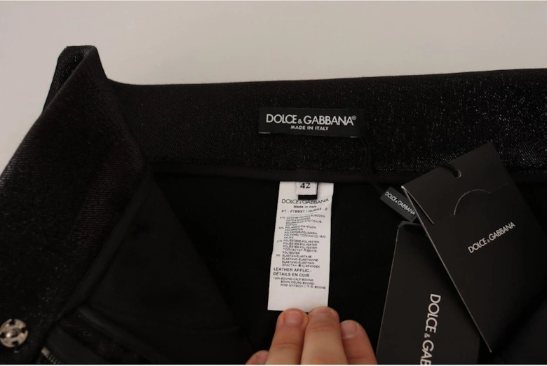 Dolce Gabbana Metallic Trousers PAN71900 Women - Black Jeans