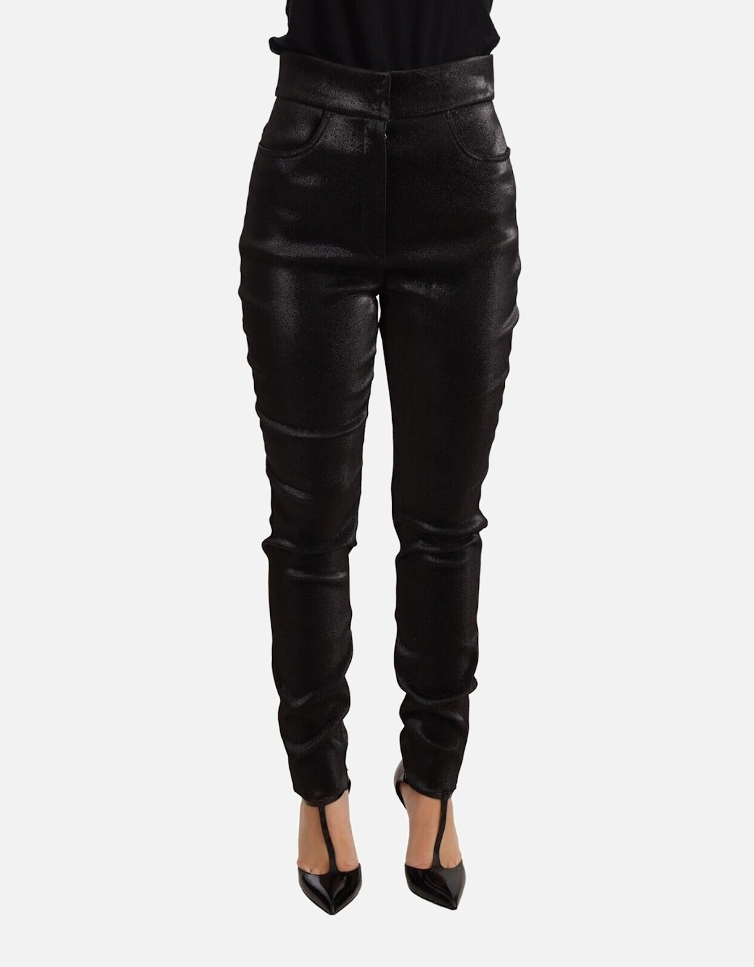 Dolce Gabbana Metallic Trousers PAN71900 Women - Black Jeans, 5 of 4