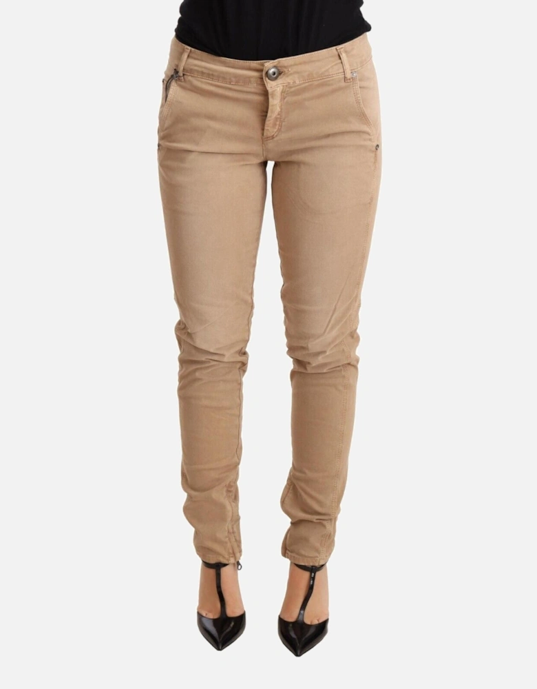 Casual Pants Skinny Fit Women - Brown Jeans