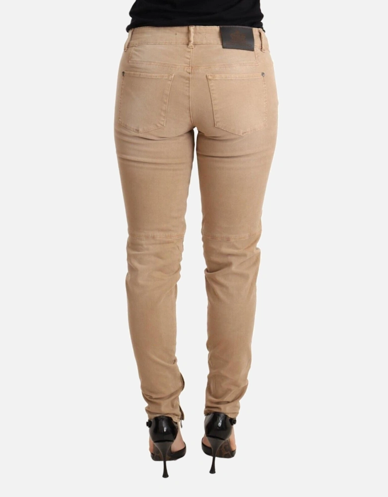 Casual Pants Skinny Fit Women - Brown Jeans