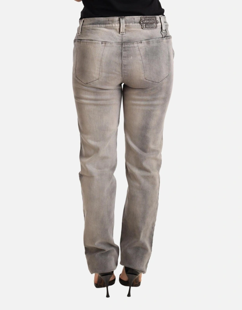 Low Waist Skinny Cotton Jeans Women - Gray Jeans
