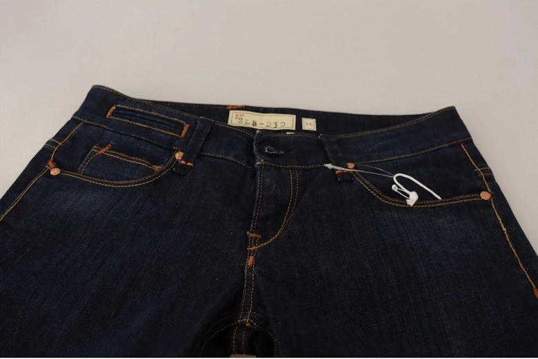 Low Waist Skinny Denim Jeans with Zipper Closure Women - Blue Jeans