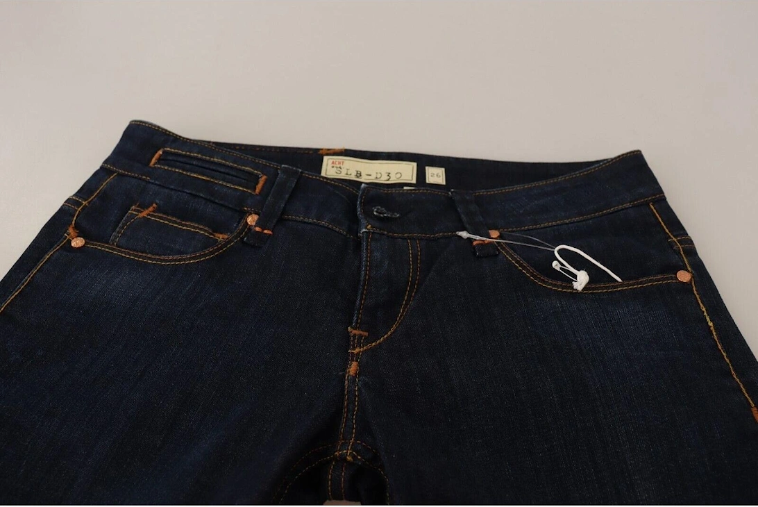 Low Waist Skinny Denim Jeans with Zipper Closure Women - Blue Jeans