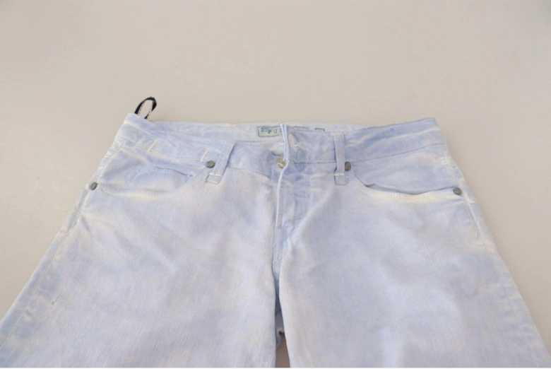 Cotton Folded Hem Regular Fit Denim Jeans Women - Light Blue Jeans