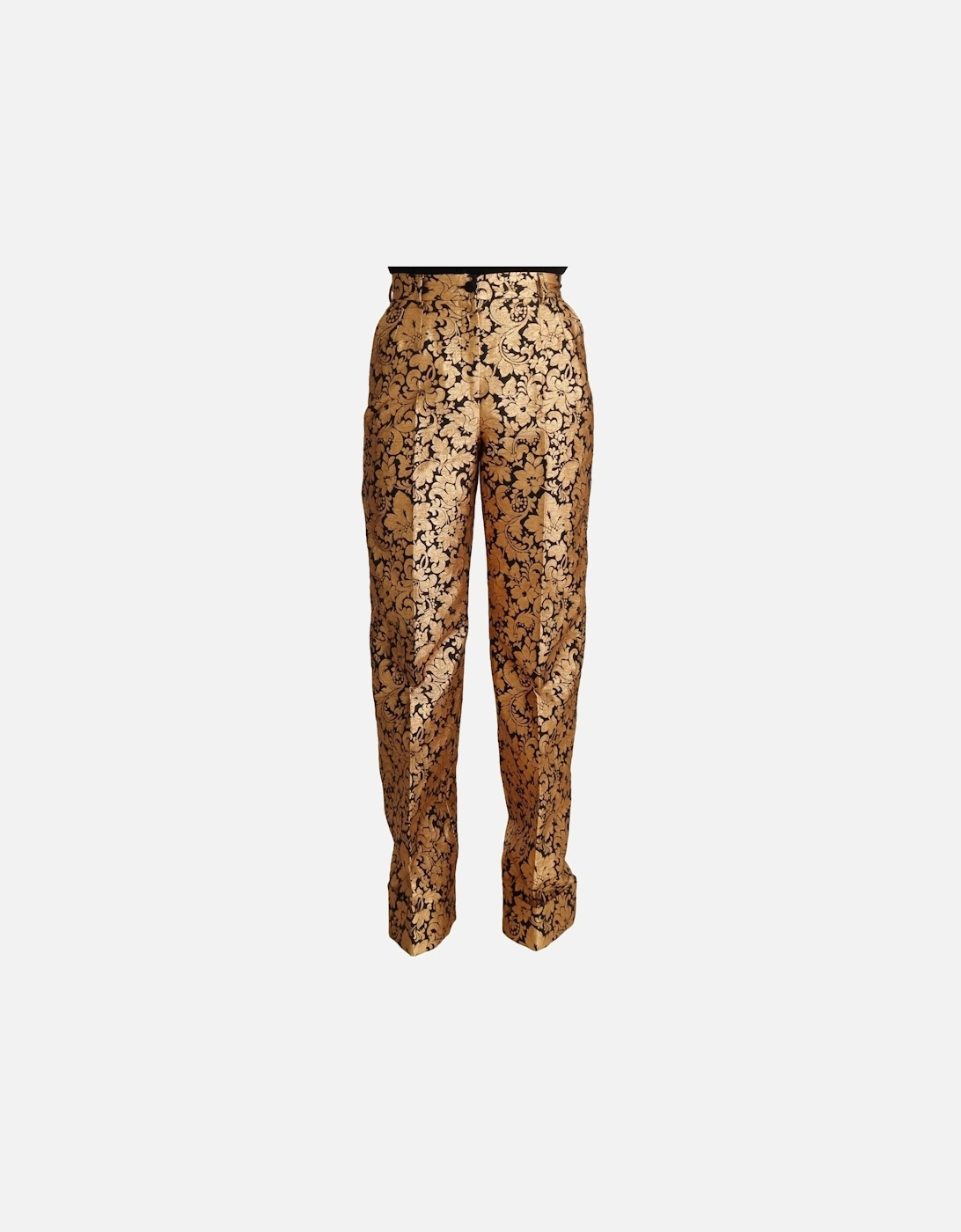 Dolce Gabbana Brocade Trousers Floral Print Women - Gold Jeans, 4 of 3