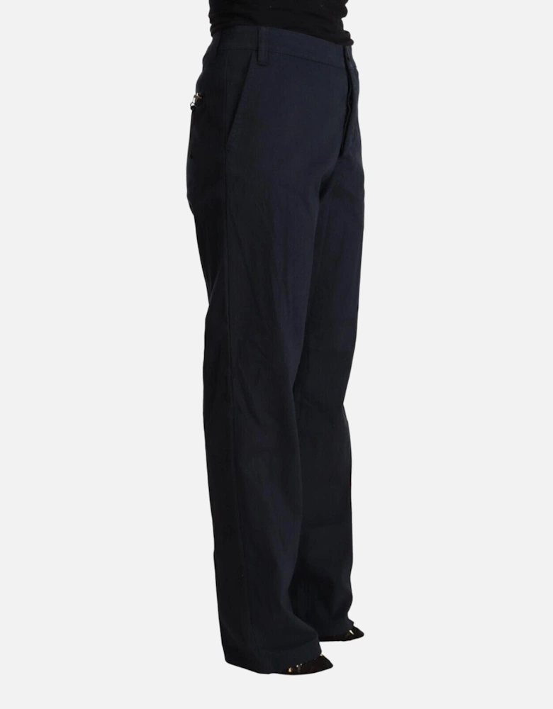 High Waist Tapered Pants with Logo Detail Women - Black Jeans