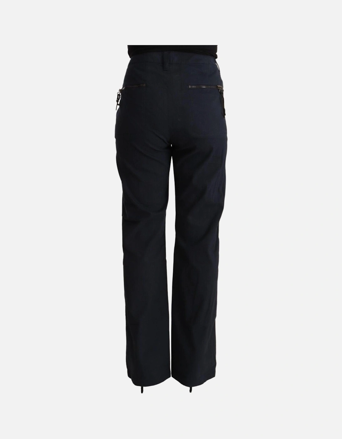 High Waist Tapered Pants with Logo Detail Women - Black Jeans