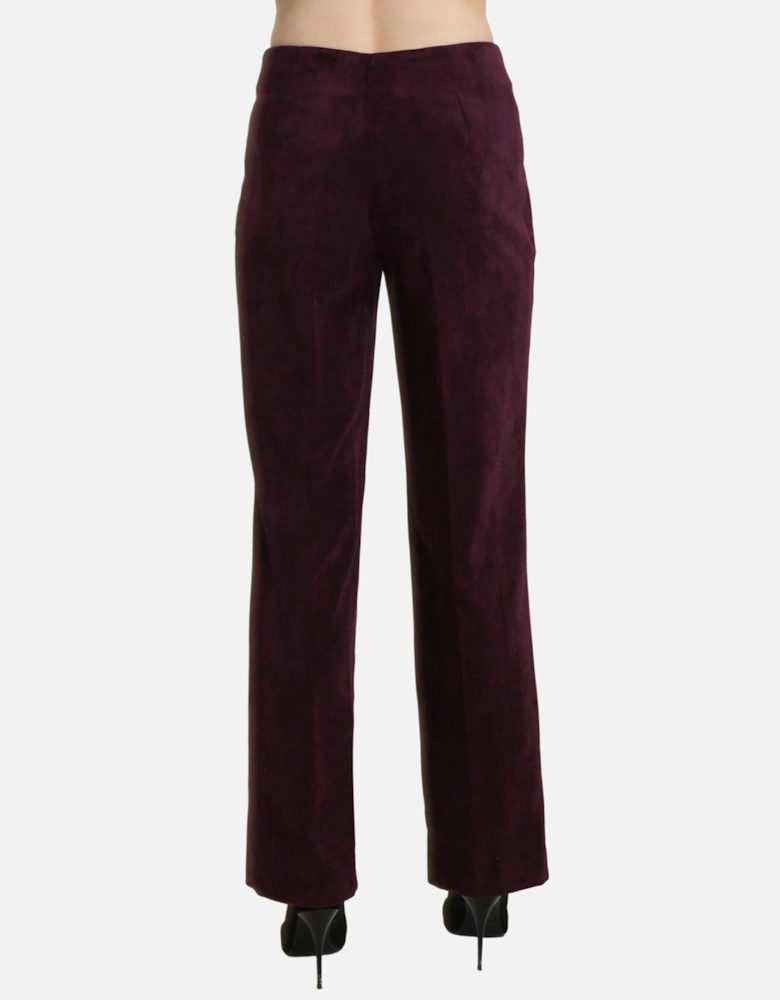 Velvet Pants Straight Leg Women - Purple Jeans