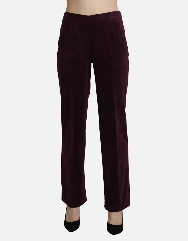 Velvet Pants Straight Leg Women - Purple Jeans
