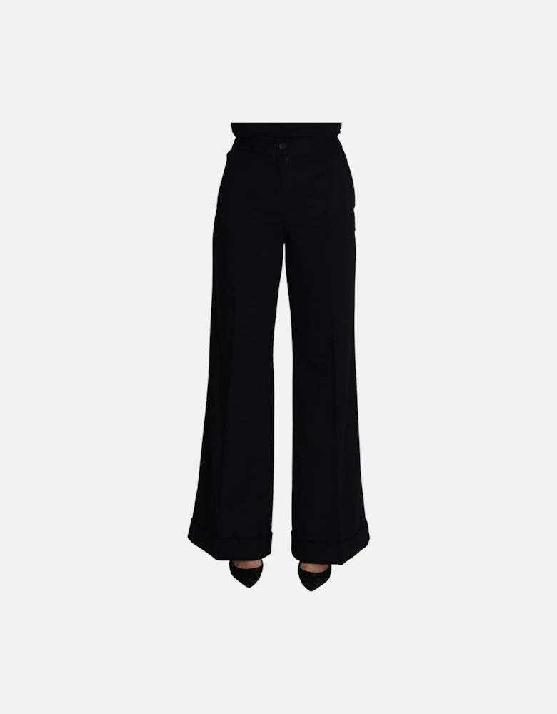 Wide Leg Trousers Style PAN71625 Women - Black Jeans