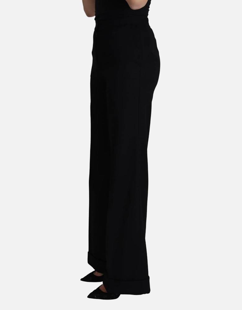 Wide Leg Trousers Style PAN71625 Women - Black Jeans