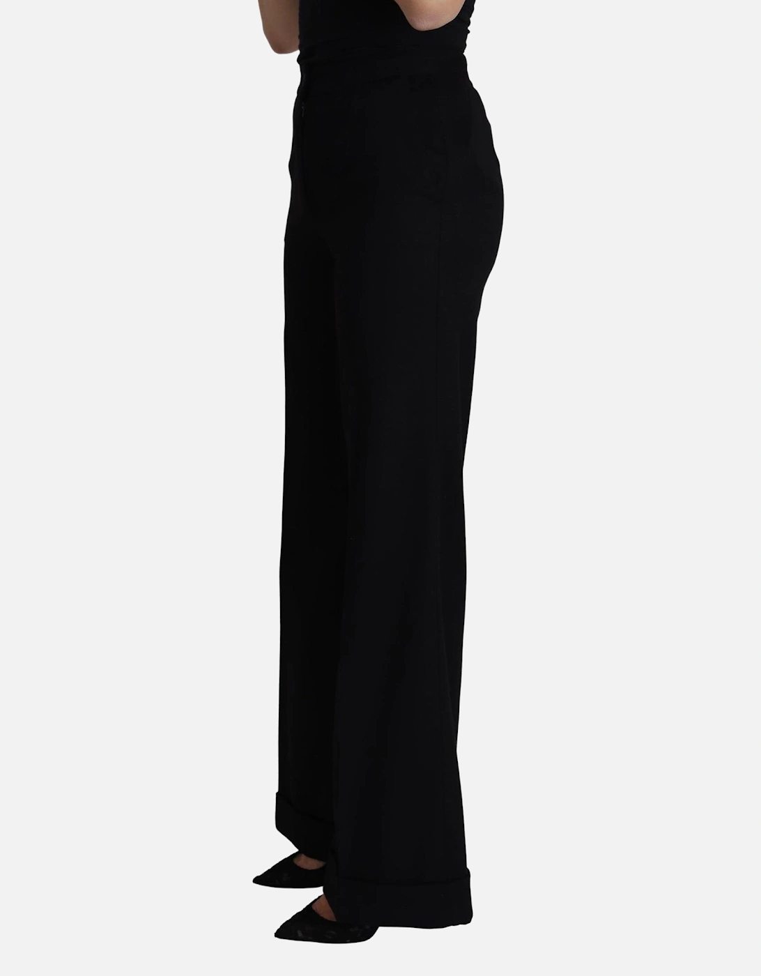 Wide Leg Trousers Style PAN71625 Women - Black Jeans